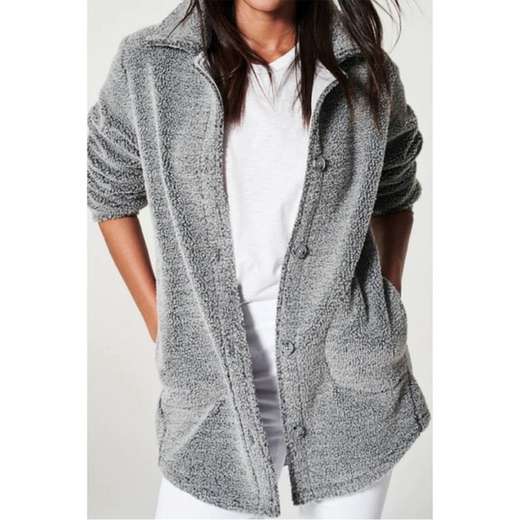 SPANX Jackets & Blazers - Spanx Luxe Fleece Sherpa Jacket Gray Size XL Extra Large